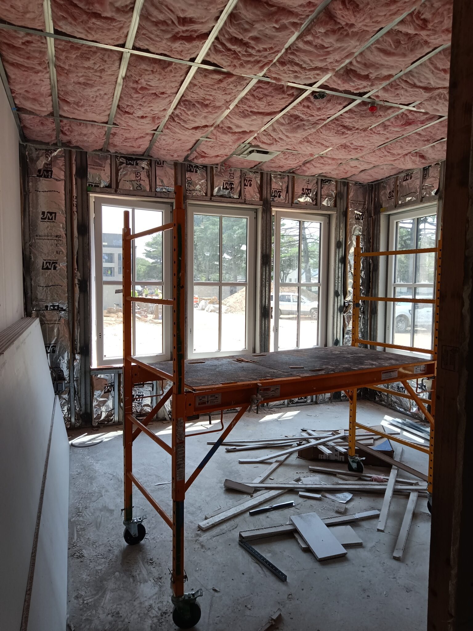 Interior commercial remodeling project with precision drywall work